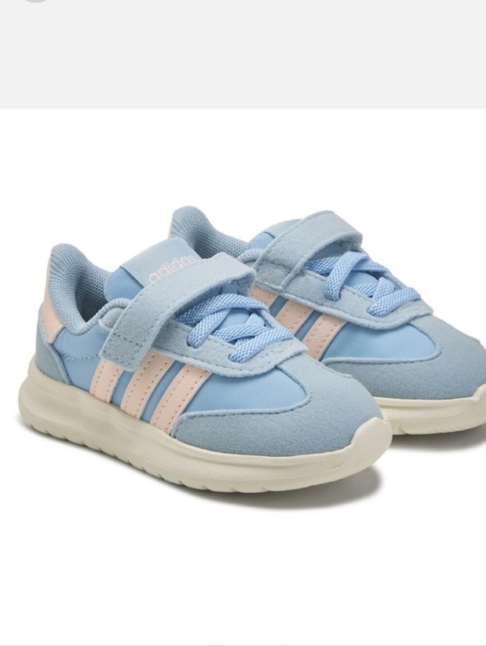 Adidas Kids' Light Blue & Pale Pink Athletic Sneakers